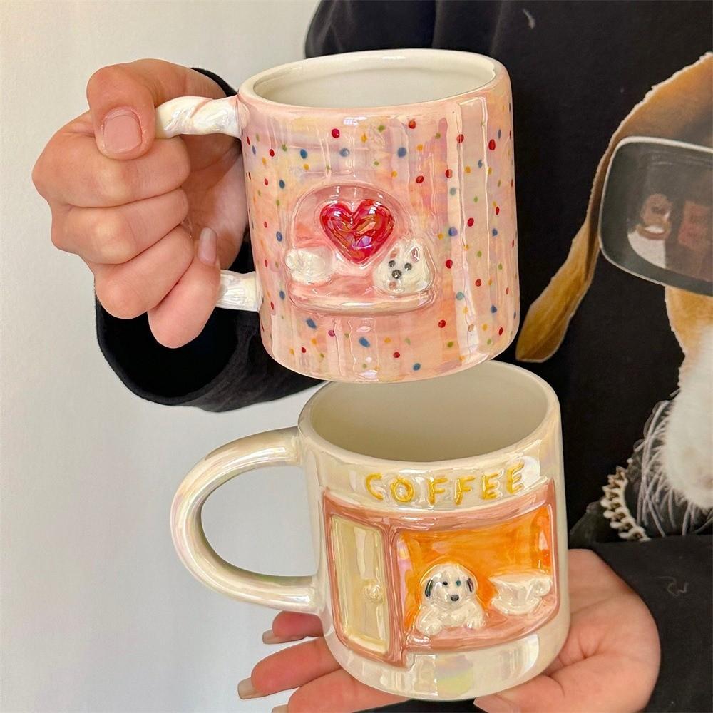 Cartoon Coffee Mug 320 ml Tea Cup Water Cup Puppy Ceramic Milk Cup Valentine's Day Present