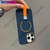 Magnetic For MagSafe Silicone Grip Ring Case For iPhone 16 15 14 Plus 13 12 11 Pro Max Wrist Strap Lanyard Wireless Charge Cover
