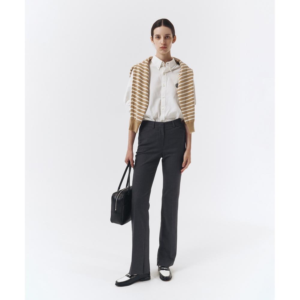 

DUNST FOR WOMEN TWIST SLIT SLIM BOOTCUT TROUSERS CHARCOAL GREYUDPA2C202G2