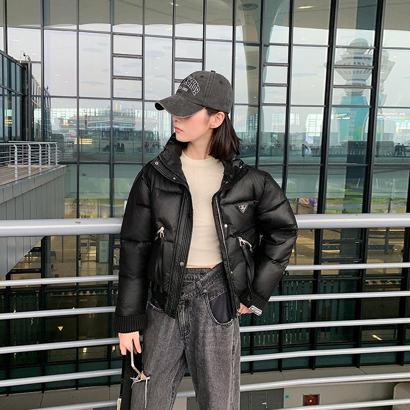 2025 Autumn and Winter New Small Fresh Warm Down Cotton Jacket Women's Short Fashion Stand-up Collar Cotton Jacket Trend