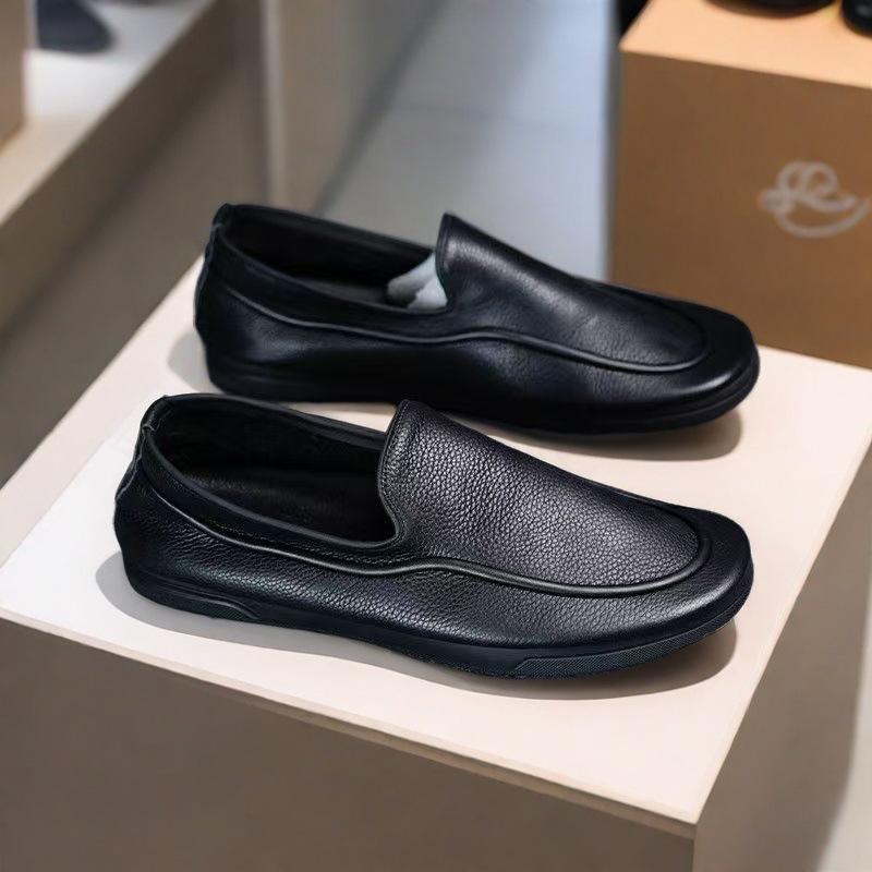 Men's Soft Leather Business Loafers - Slip-On Casual Formal Shoes