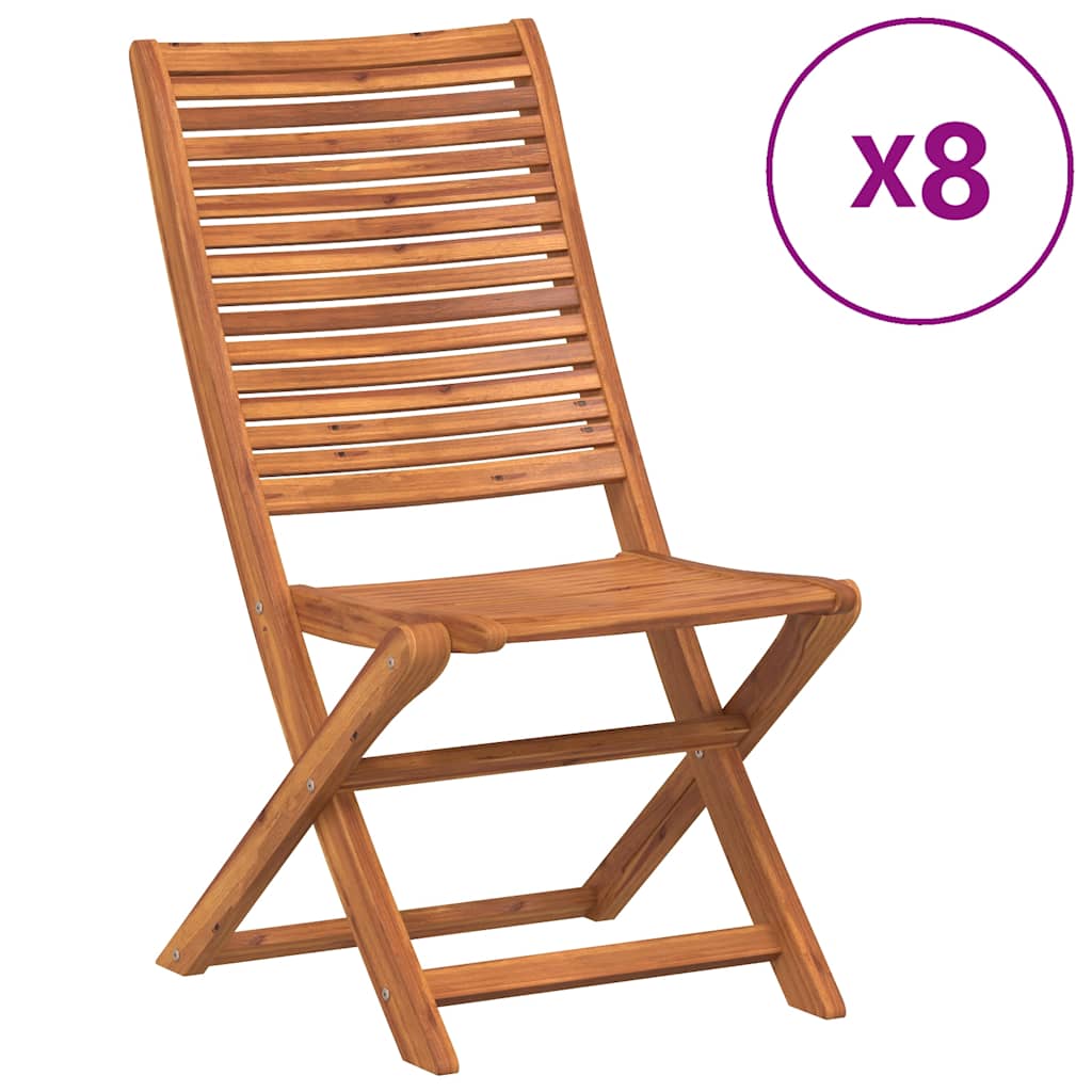 Garden Chairs 8 pcs Foldable 51 x 66 x 95 cm Solid Acacia Wood