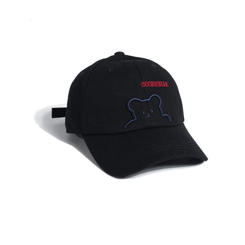 Hat Female Couple Bear Embroidered Alphabet Baseball Cap Beige Cap Female Autumn Casual Shade Sun Protection
