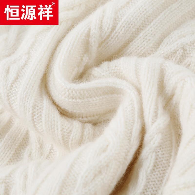 Hengyuanxiang Men's Round Neck Thickened 100% Cashmere Sweater