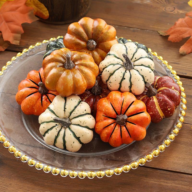 Realistic Halloween Pumpkin Ornaments Durable Festive Decorations Cute Photo Props for Yard Patio Party Display