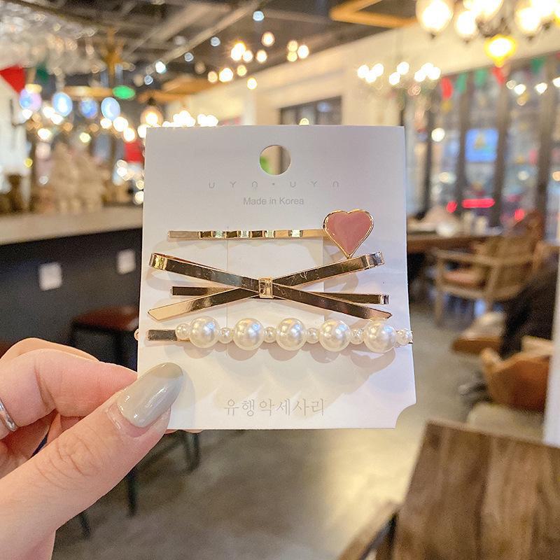 Korean Rhinestone Pearl Hairpin for Women: Elegant Side Clip for Bangs