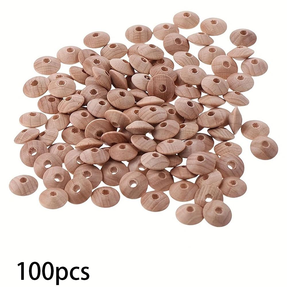 20/50/100pcs Rustic Style, Wood Color, Wooden Decorative Beads, Beech Wood Abacus, Wood Beads, Wood Color, Round Beads, Spacer Beads