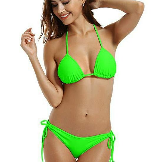 Candy Color Sexy Three-Piece Bikini Swimsuit - European & American Styles Available