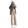 White glutinous rice pants women's new autumn and winter velvet drape narrow version straight tube small cashmere wide-leg pants