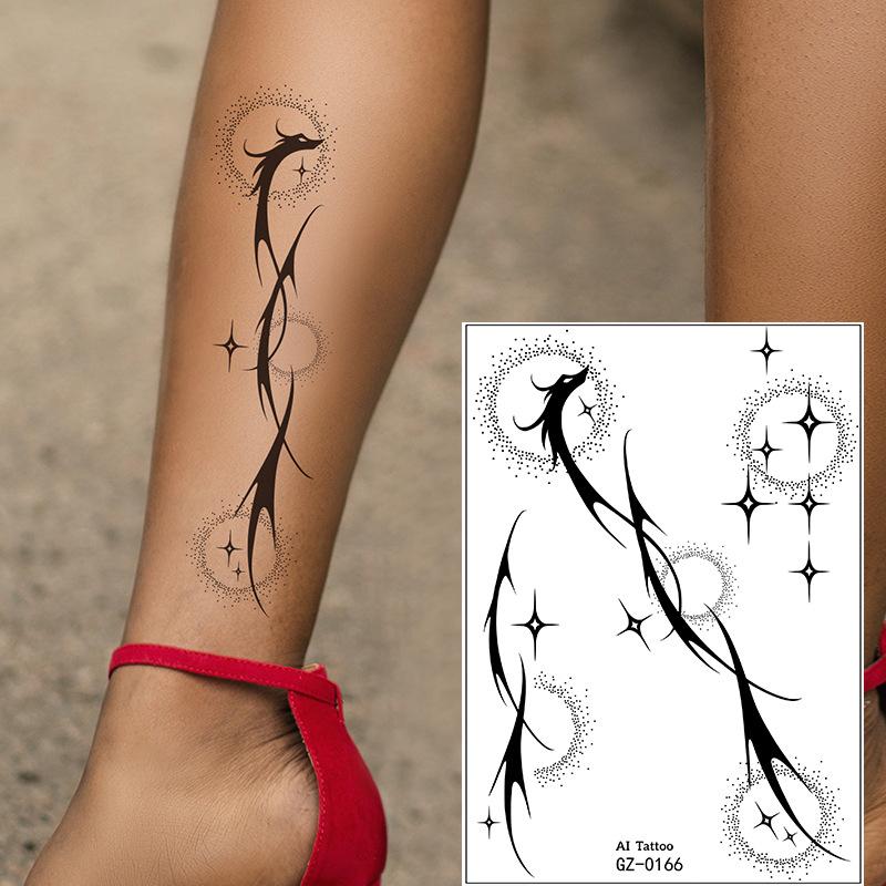 Naklejka Tatuaż Wodoodporna Linie Tymczasowa Symulacja 3D Sok Ziołowy Naklejka Tatuaż