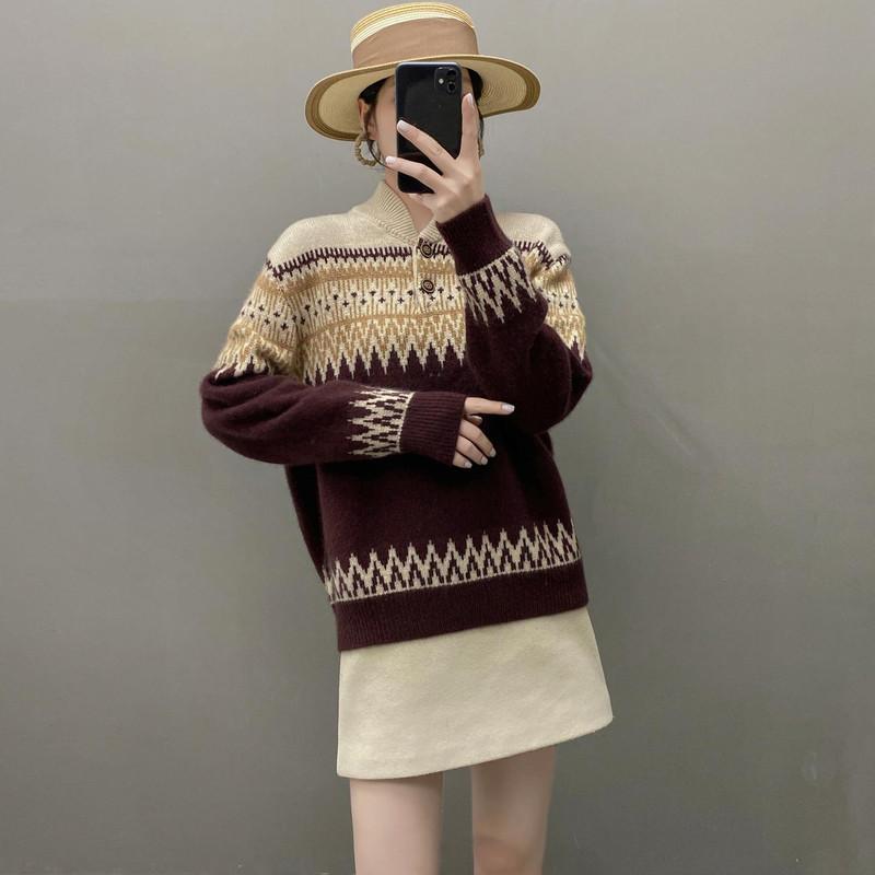 

Женский свитер Qinghe 100% чистый кашемир - Ультрамягкий роскошный зимний пуловер F красный