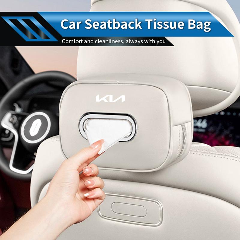 Car Seatback Tissue Box Holder Napkin Bag Armrest Paper Case Interior For KIA Sportage Rio Ceed Niro Soul Stonic Picanto Proceed