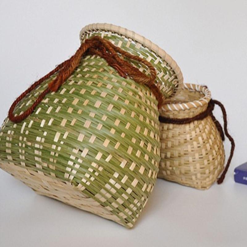 Handwoven Bamboos Fishing Basket and Flower Vases Traditional for Outdoor Lover and Home Decoration