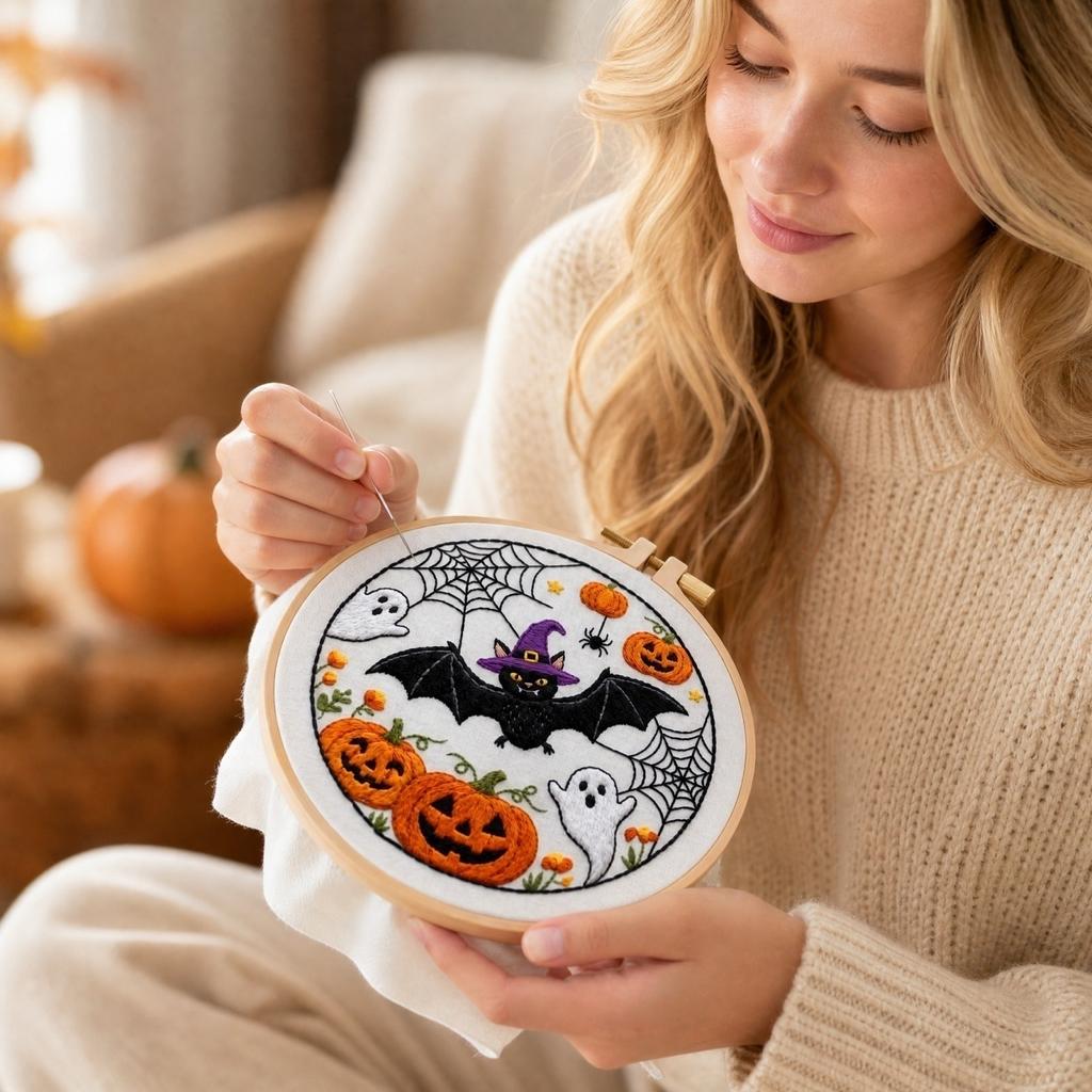 Halloween Embroidery Kit for DIY Home Decor