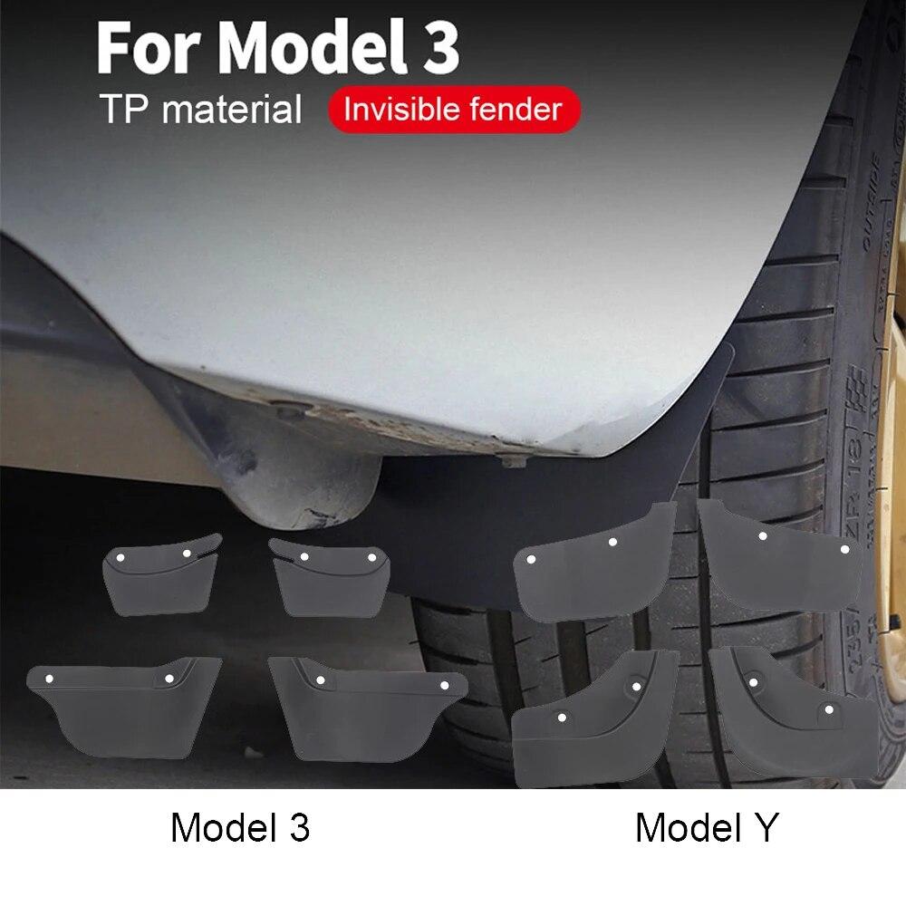 4 Stück TPE Schmutzfänger für Tesla Model 3 Model Y 2016-2023 Schmutzfänger Schlammschutz Ersatz Spritzschutz Kotflügel