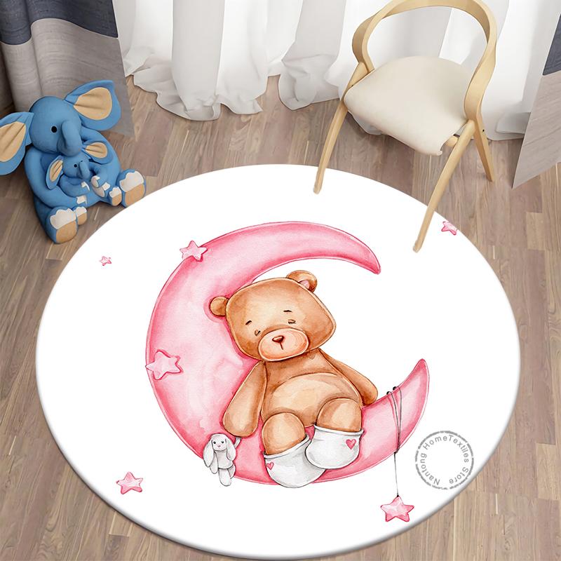 Covor rotund Covoare camera de zi Covor pentru dormitor bebelusi Covor pentru podea pentru copii Covor de salon cu imprimeu urs Covor camera pentru copii Covor copii acasa