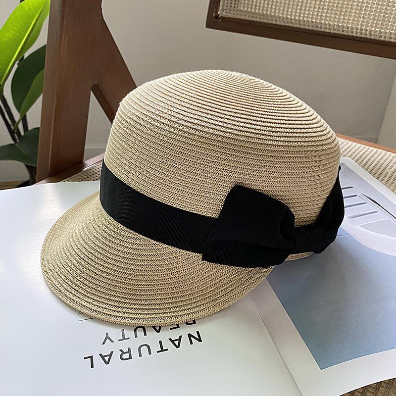 

Бантик утиный язык соломенная шляпа женская отпуск затенение летняя морская шляпа-цилиндр защита от солнца пляжная шляпа шляпа рыбака Adult (54-58cm) бежевый
