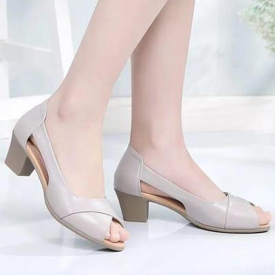 Moda 2024 Zapatos de Mujer de Alta Calidad Sandalias de Mujer Peep Toe Moda Poco Profunda Oficina y Carrera Nuevas Sandalias de Tacón Peep Toe Zapatos