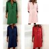 Ladies Long Sleeve Cotton Linen Shirt With Ruffle Trim For Casual Spring Wear