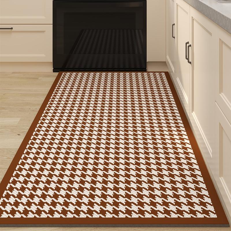 Rug for Kitchen Vinyl Carpet Pvc Waterproof Floor Mat Leather Oil-proof Non-slip Mats Checkerboard Classic Home Decoration Rugs