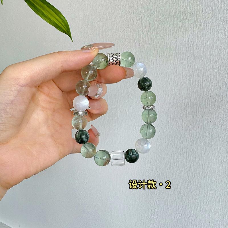 Original design lemon citrine and green fluorite bracelet for women, suitable for summer, natural gift for girls