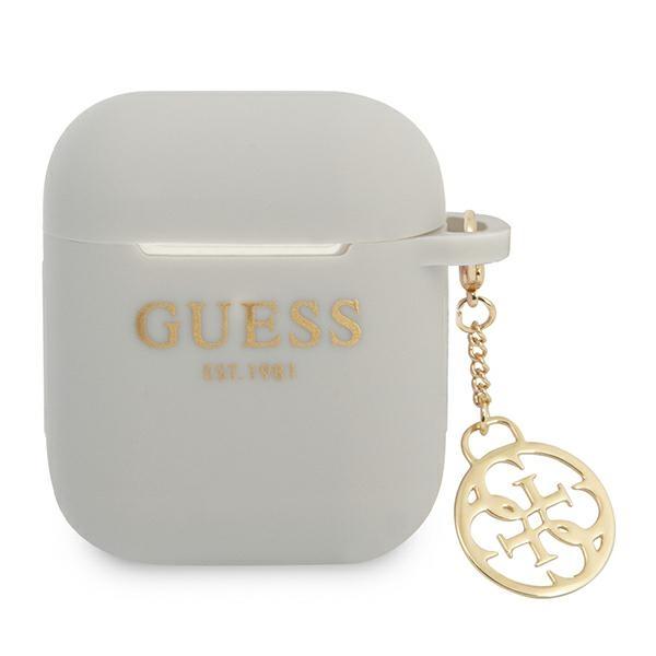 Guess Gua2Lsc4Eg Airpods 1/2 Cover Szary/Grey Silicone Charm 4G Collection