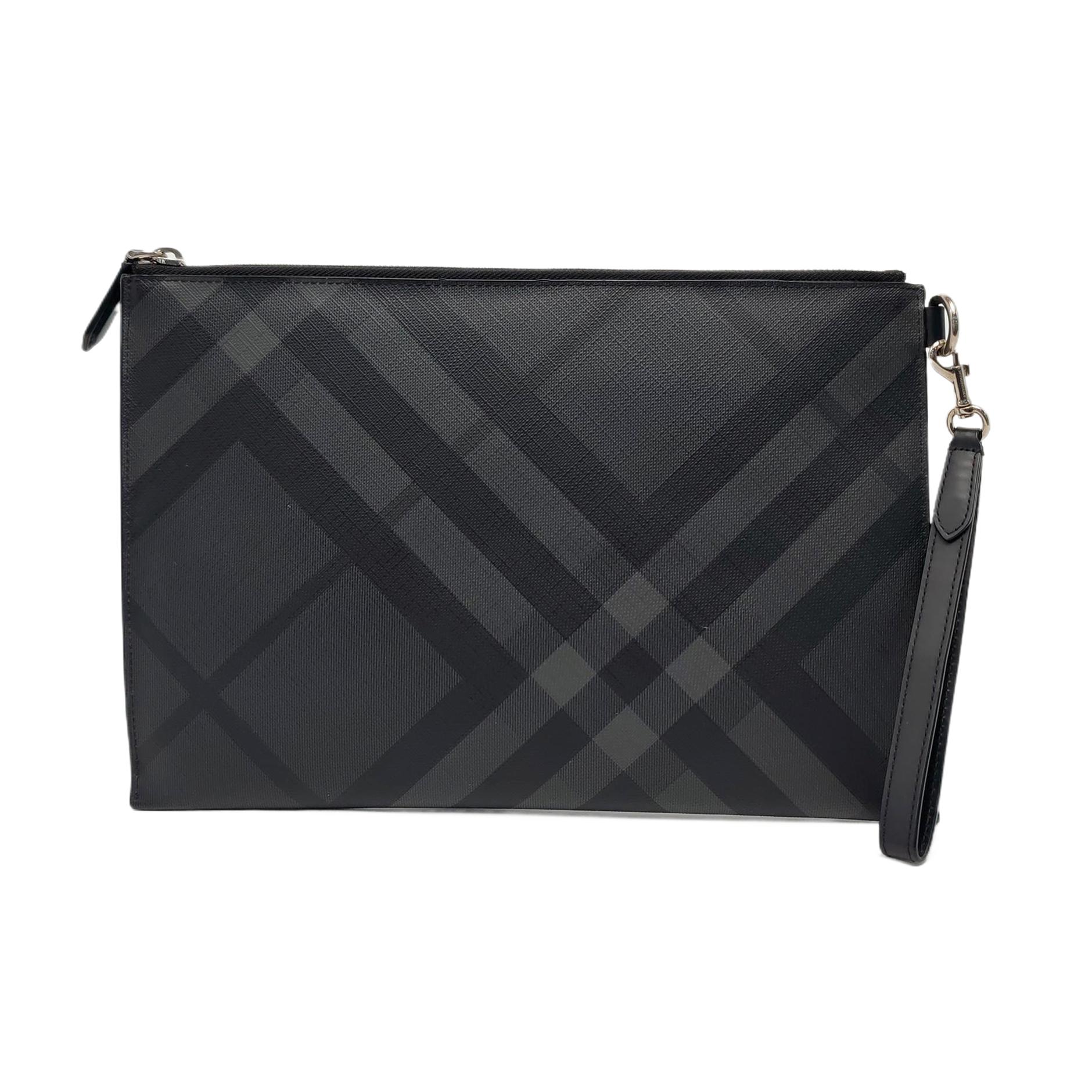 [Pre-Owned] London Gray Coated Canvas Clutch - Very Good #1GHEZP9 ONE SIZE