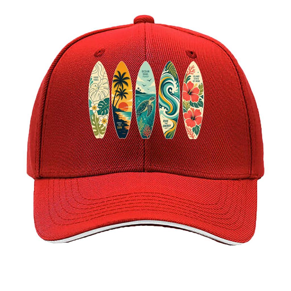 Tropical Surfboard Paradise Sunset C Sandwich Baseball Cap Sun Cap Outdoor Workouts Hat