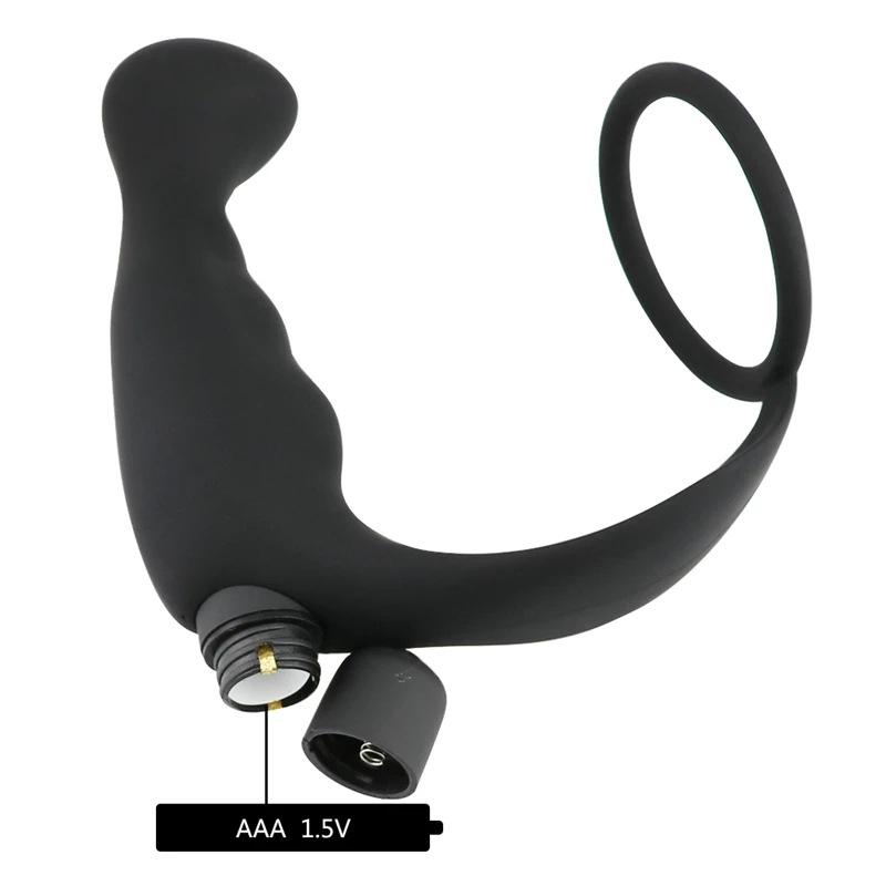 Adult sex toys toy 10 frequency prostate lock fine ring silicone vibrator anal plug male massager cock ring