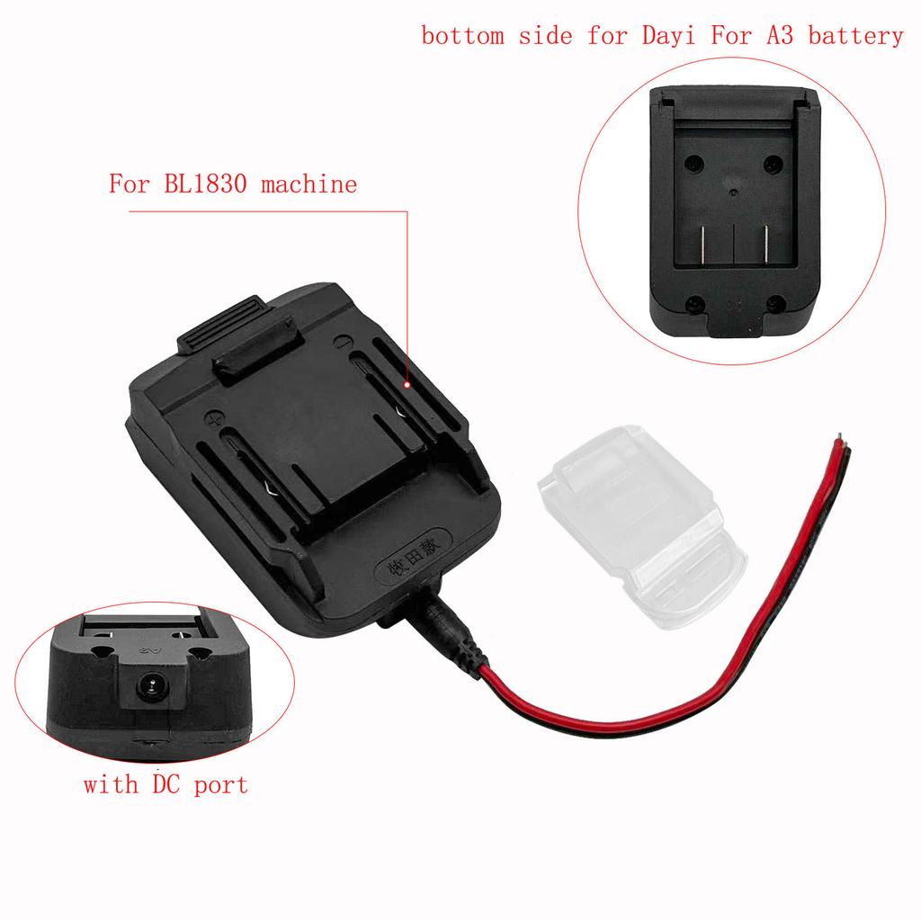 1pc For BL1830 Battery Converter Power Adapter With Cable Dust Cover DC Hole Battery Adapter Power Tool Accessories