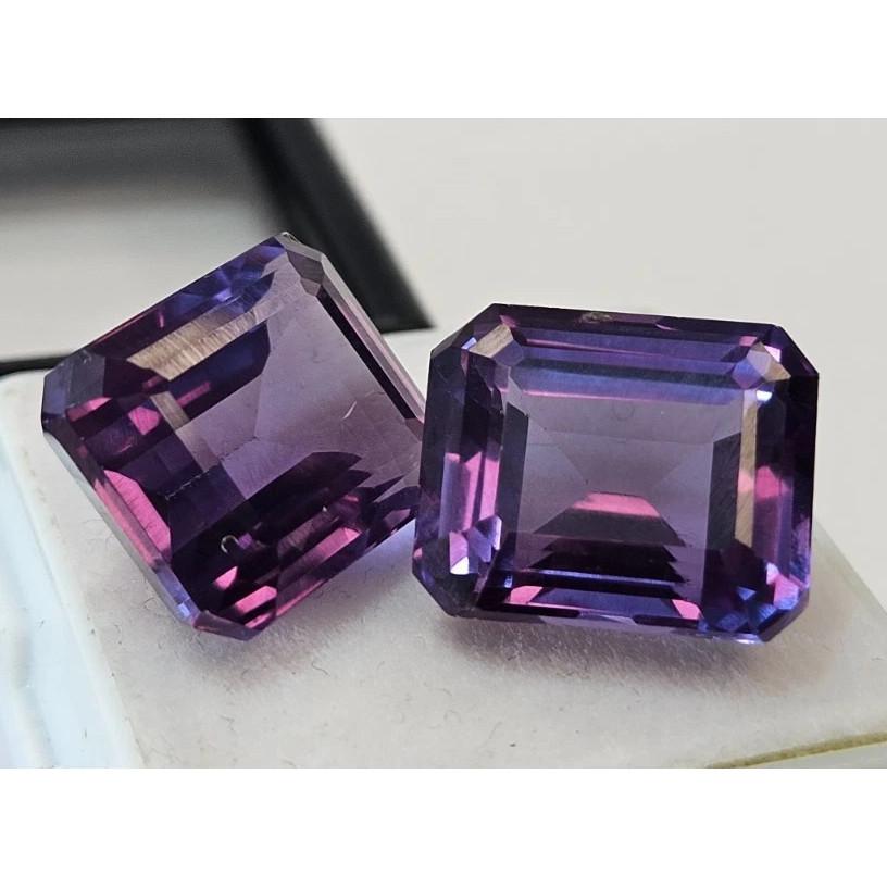 Emerald Cut Natural Color Changing Alexandrite 12-13 Ct Pair Stunning Gemstone