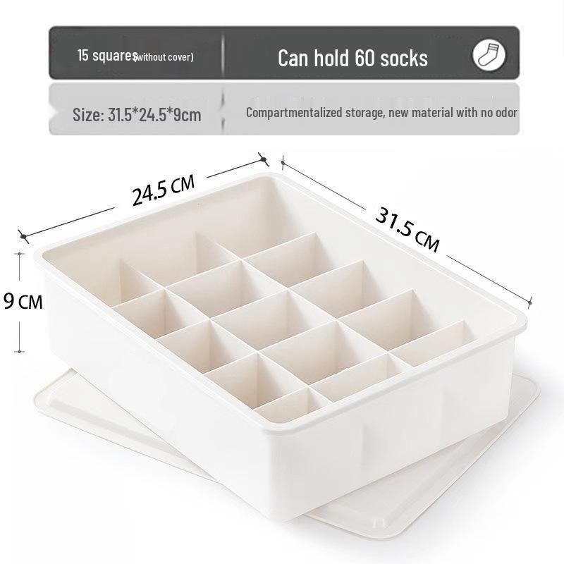 Thickened Underwear & Sock Organizer: Three-in-One Lidded Storage Box