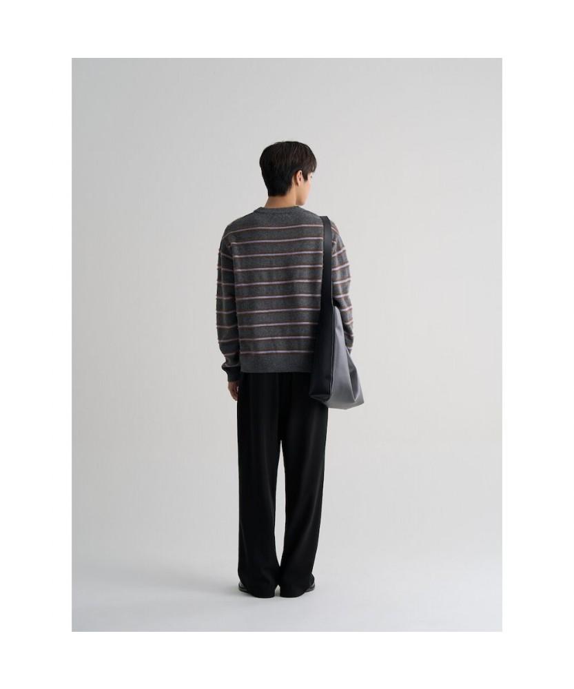 8SECONDS [Everyday Slacks] Semi-Wide Fit Spring Elastic Waist Slacks Black