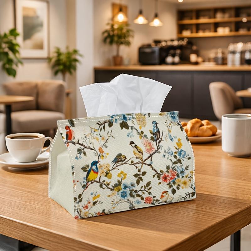 1pc Party Tissue Box,Vintage Chinoiserie Bird,Multifunctional Tissue Holder,Floral Branch Spring Botanical,Outdoor Party Supplies, Everyday Desktop Ti