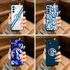 Classic S-Schalke 0 4 P-Pattern Soft Silicone Phone Case for Samsung Galaxy A73/A71/A72/A70/A53/A52/A51 - Black