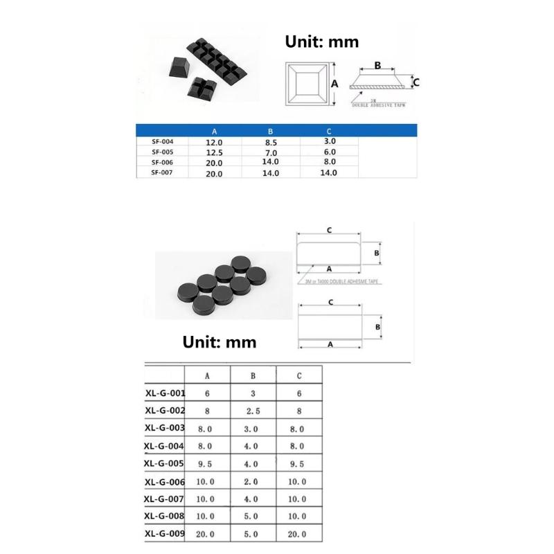 Rubber Feet 20 Count with Adhesive Backing for Base Contact Use On Furniture, Desk Devices, Equipment, and Cabinets