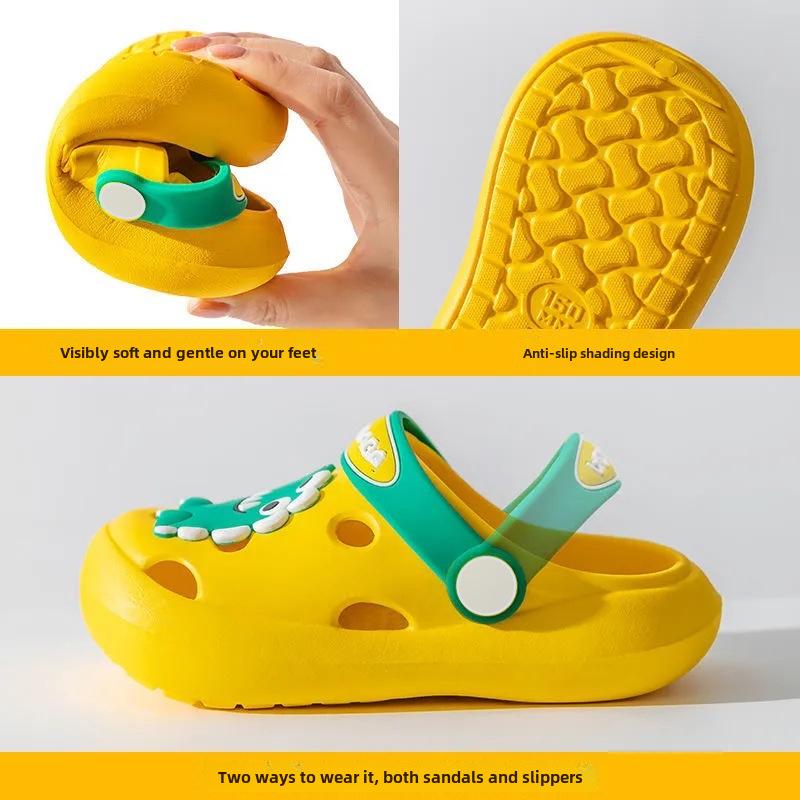 Kids' Cute Bear Non-Slip Summer Slippers: Soft Sole, Cool Clogs for Boys & Girls
