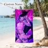 Rumi & Jinu Custom Name Printed Beach Towel Personalized Soft Towel For Swimming Beach Travel