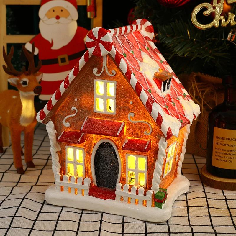 

Розкішний електричний нагрівач воску DIY 3D Xmas House Night Light Plug-in Wall Soy Wax Glass Wood Material Home
