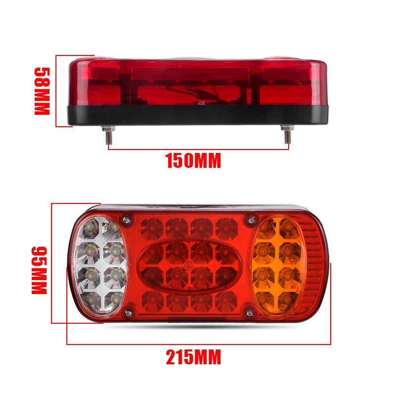 Pair 32LED Car Truck Tail Light Rear Stop Brake Light Turn Signal Indicator Reverse Taillight For Trailer Truck Lorry UTE 12-24V