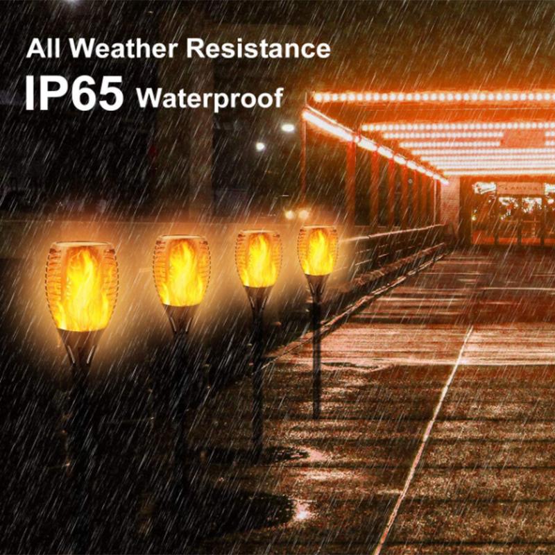 Dailu Waterproof Lawn Solar Flame Lamp 33led Realistic Dancing Flame Effect Torch Light Solar Powered Garden Lights