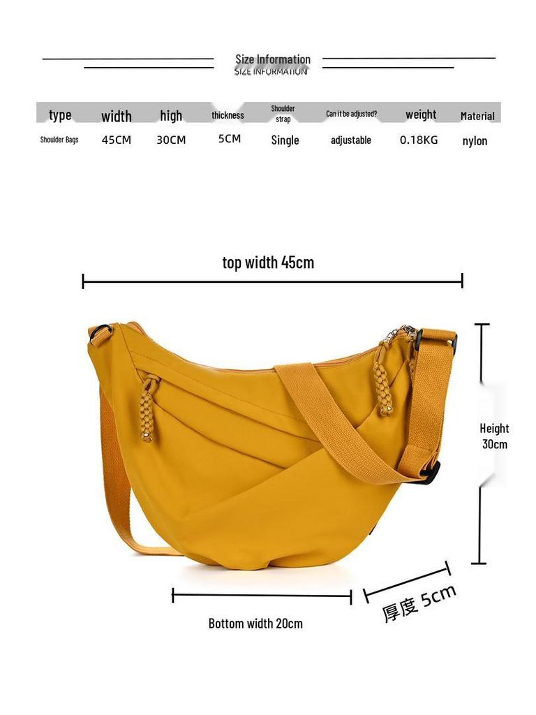 Women's Crossbody Dumpling Bag: Versatile Solid Color Casual Sports Shoulder Bag