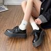 Platformy buty muffinkowe styl retro brytyjski małe skórzane buty francuskie buty jednoczęściowe nowe Mori jk