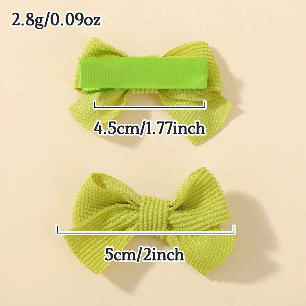 10pcs/set Cute 2'' Solid Ribbon Hair Bows Clip for Women Girls Princess Handmade Mini Bowknot Hairpin Barrette Hair Accessories