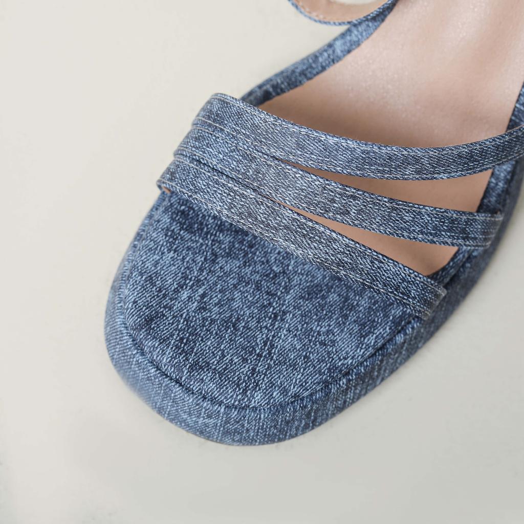 Krazing Pot Polyurethane Summer Size 43 Women Platform Super High Heels Women Peep Toe Ankle Straps Waterproof Sandals