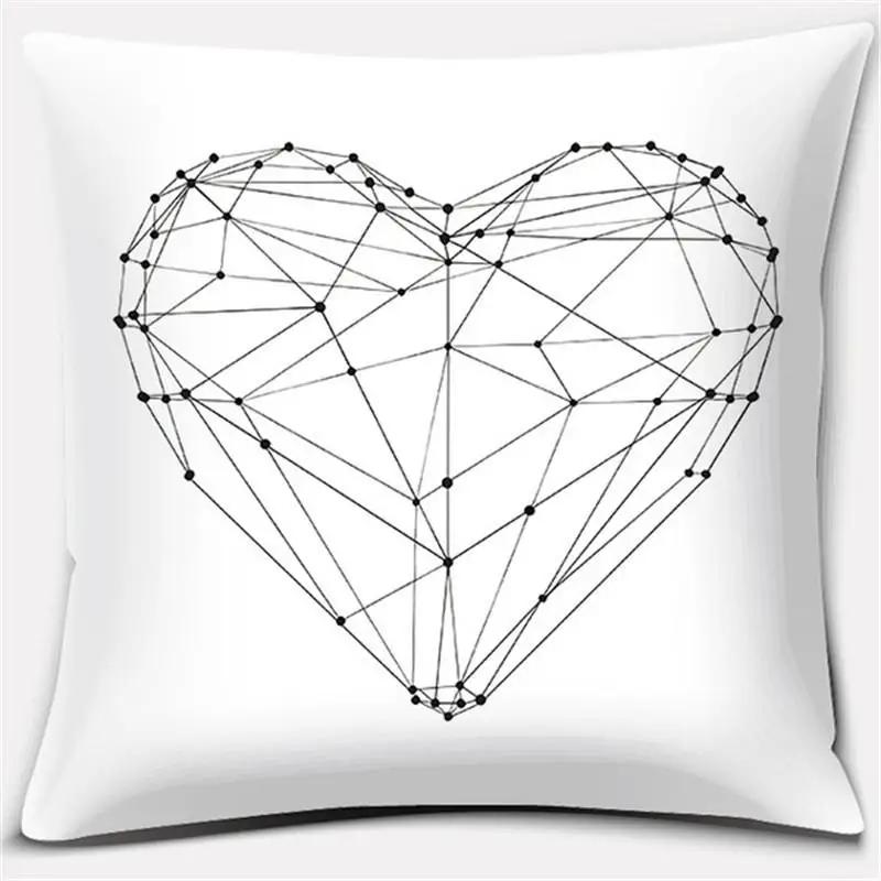 Black and White English Sentence Series Printed Square Home Decor Pillow Cover Car Sofa Cushion