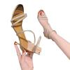 French small sandals girl 2025 new spring and summer stiletto with skirt rhinestones word with temperament high heels fairy style