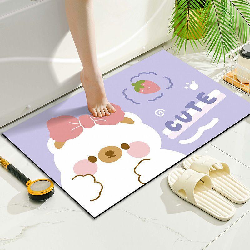 Cartoon Cute Door Mat Toilet Bathroom Door Absorbent Non-slip Foot Mat Door Mat Bedroom Entry Carpet