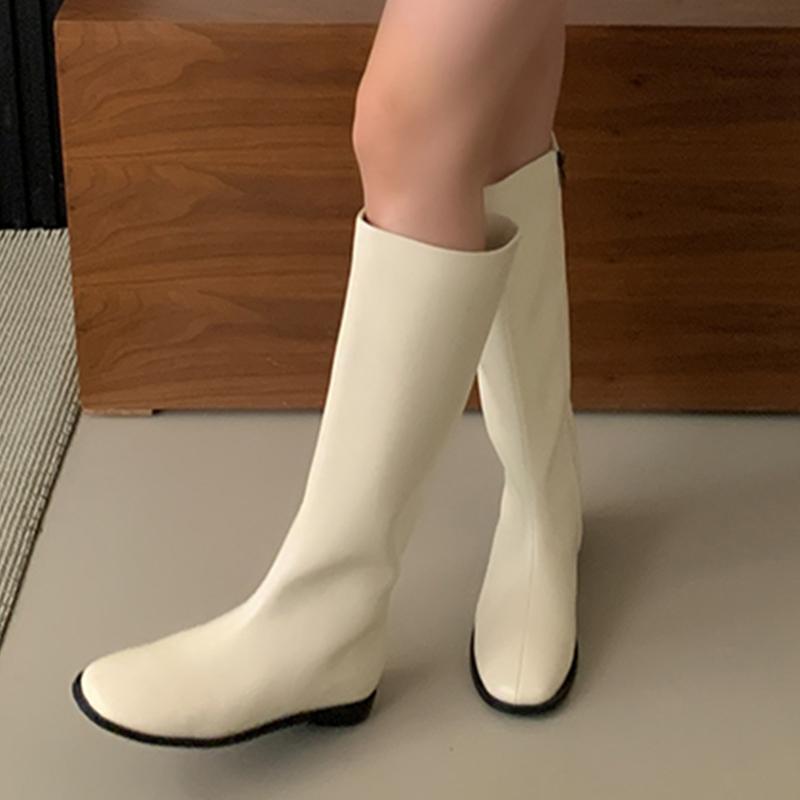 Winter Flats Women High Boots Designer Retro Knee High Shoes New Brand 2025 Trend Walking Classic Goth Motorcycle Botas De Mujer