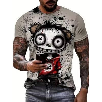Grappig Heren T-shirt Dierendruk Casual Korte Mouw T-shirts Ronde Hals Pullover Vintage T-shirts Heren Oversized Kleding Sportkleding
